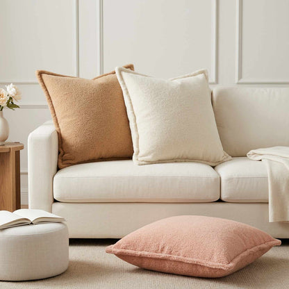 Cushion Cover 6 pcs HOUTEN Cream 80 x 80 cm Bouclé