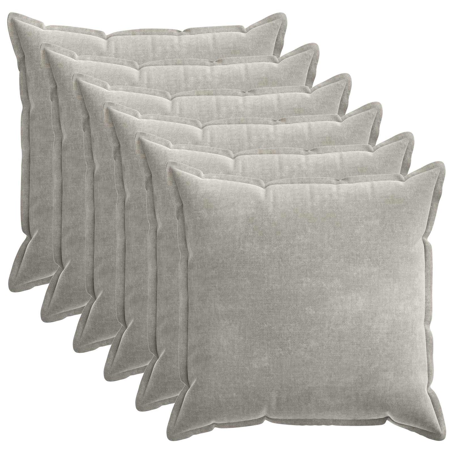 Cushion Cover 6 pcs HOUTEN Light Grey 65 x 65 cm