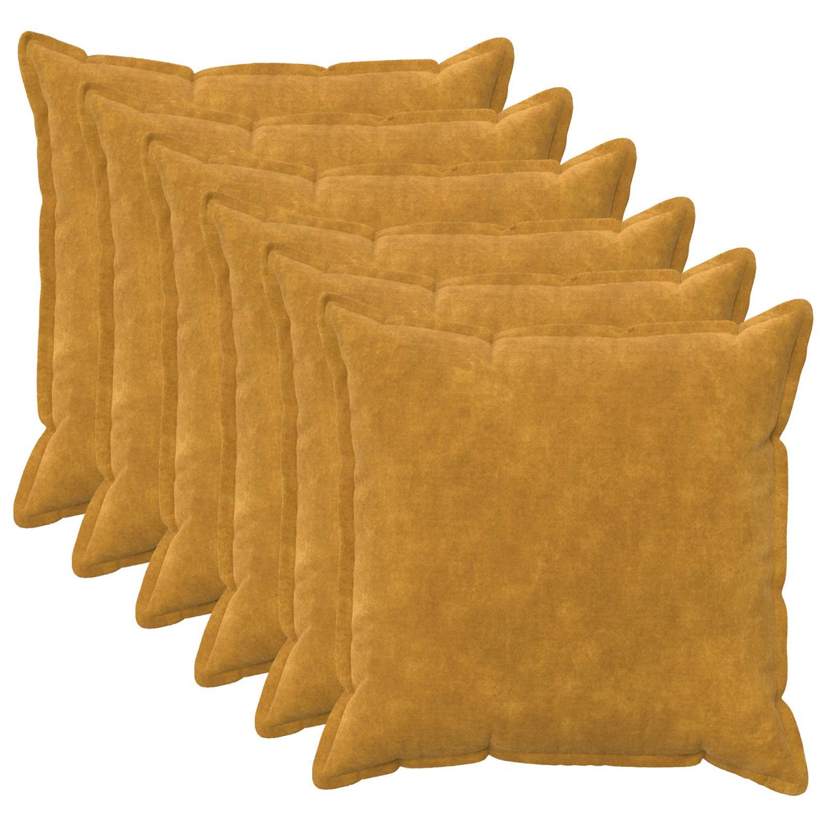 Cushion Cover 6 pcs HOUTEN Yellow 65 x 65 cm Microfiber Fleece