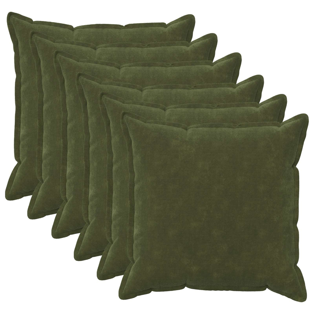 Cushion Cover 6 pcs HOUTEN Green 65 x 65 cm Microfiber Fleece