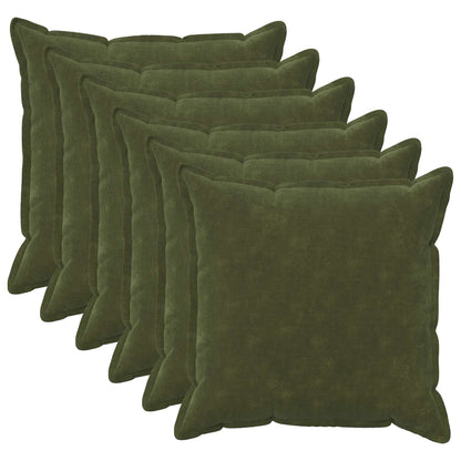 Cushion Cover 6 pcs HOUTEN Green 65 x 65 cm Microfiber Fleece