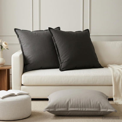 Cushion Cover 6 pcs HOUTEN Grey 65 x 65 cm Polyester
