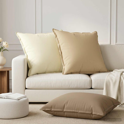 Cushion Cover 6 pcs HOUTEN Beige 80 x 80 cm Polyester