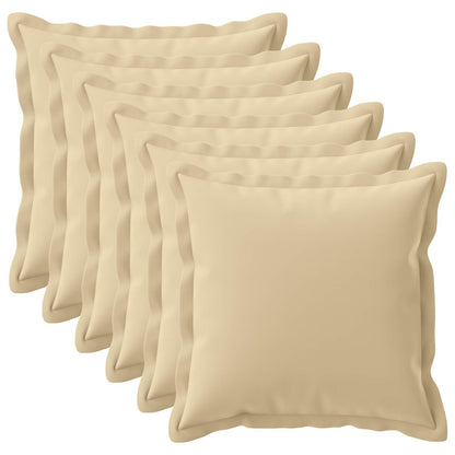 Cushion Cover 6 pcs HOUTEN Beige 65 x 65 cm Polyester