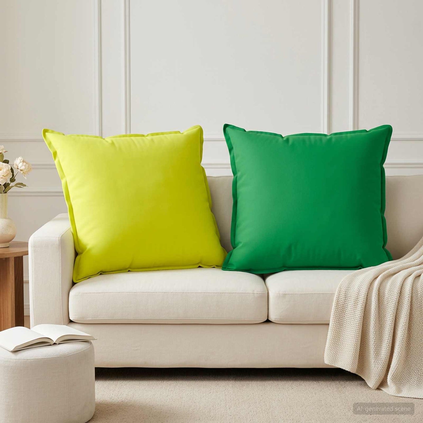 Cushion Cover 6 pcs HOUTEN Bright Green 80 x 80 cm Polyester