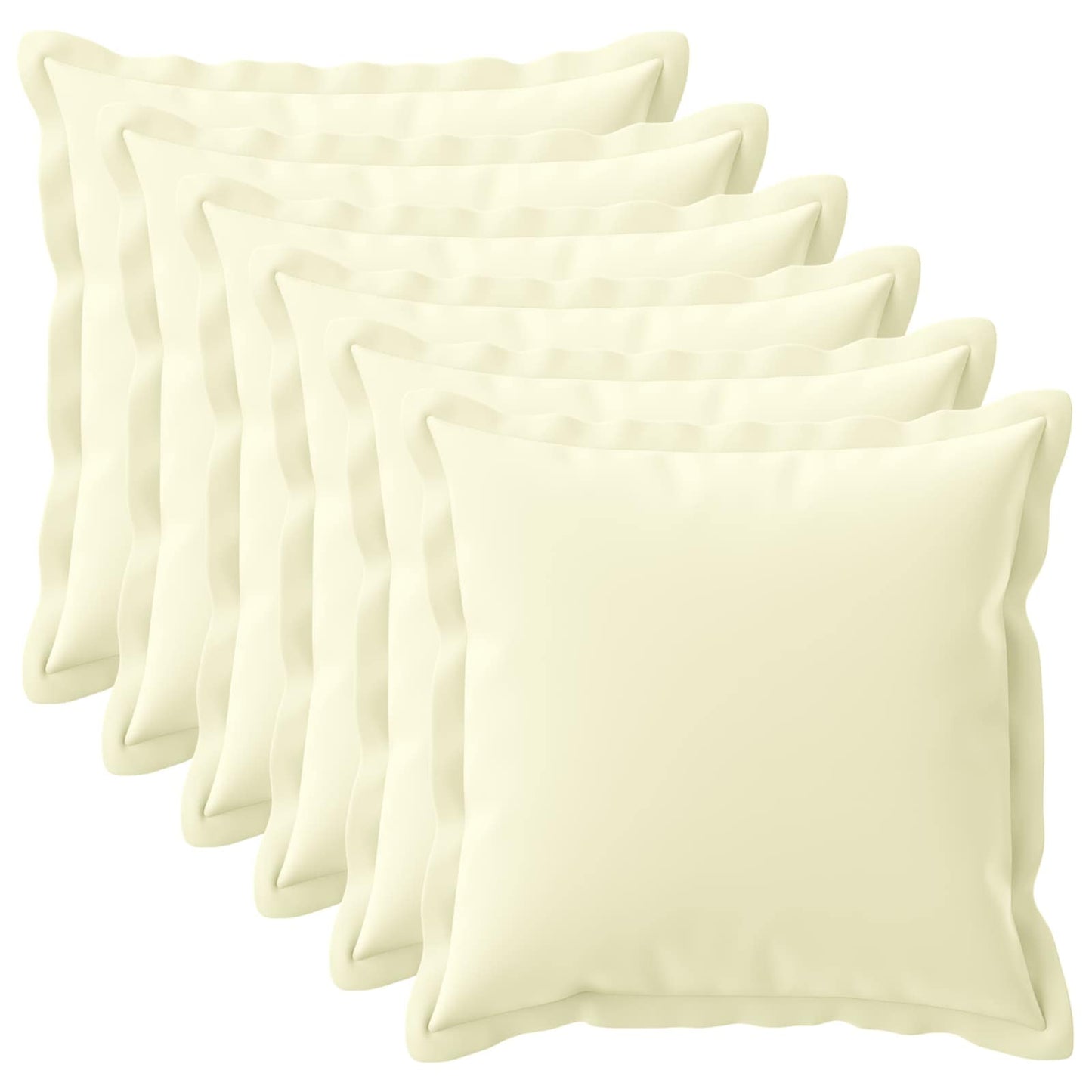Cushion Cover 6 pcs HOUTEN Cream 65 x 65 cm Polyester