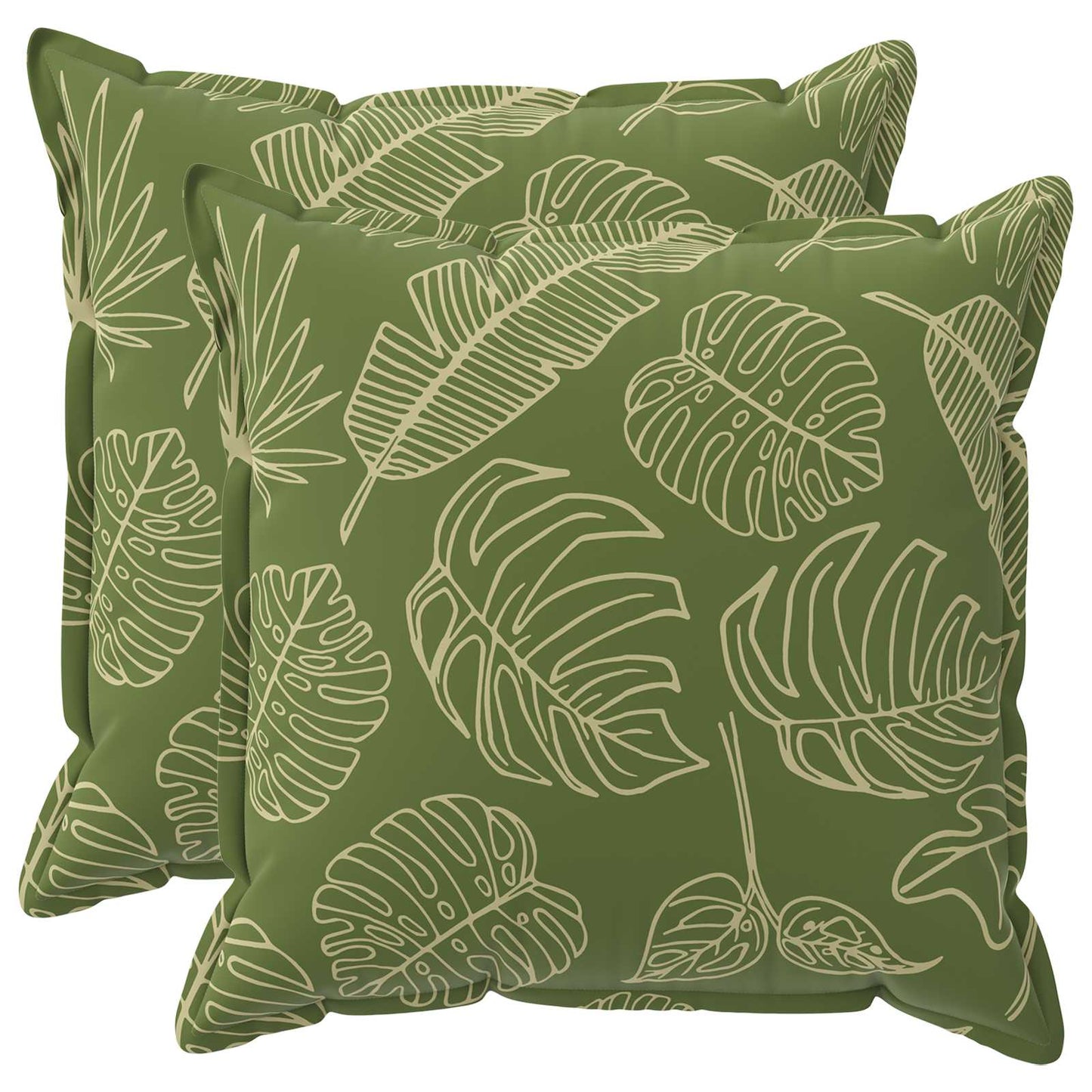 Cushion Cover 2 pcs HOUTEN Leaf Design 65 x 65 cm Polyester