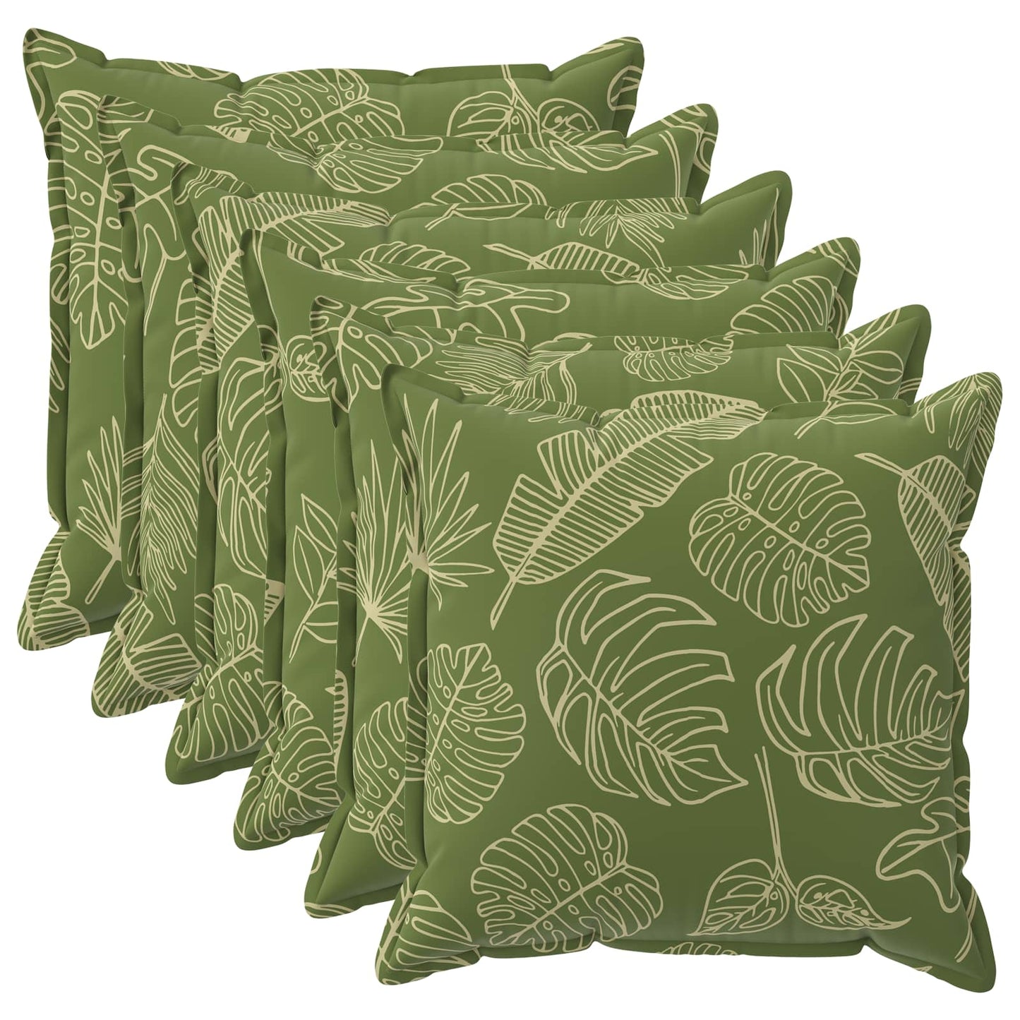 Cushion Cover 6 pcs HOUTEN Leaf Design 65 x 65 cm Polyester
