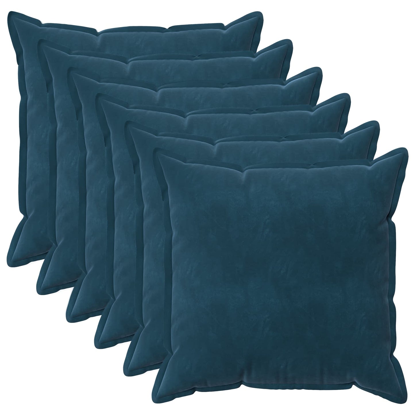 Cushion Cover 6 pcs HOUTEN Blue 70 x 70 cm Velvet