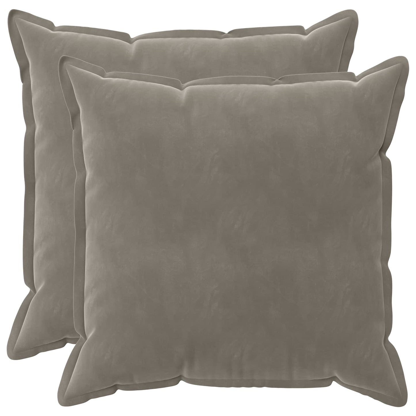 Cushion Cover 2 pcs HOUTEN Light Grey 70 x 70 cm Velvet