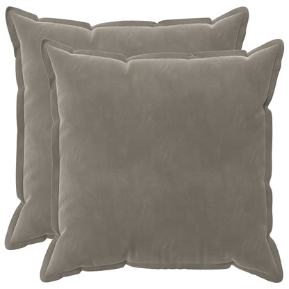 Cushion Cover 2 pcs HOUTEN Light Grey 70 x 70 cm Velvet