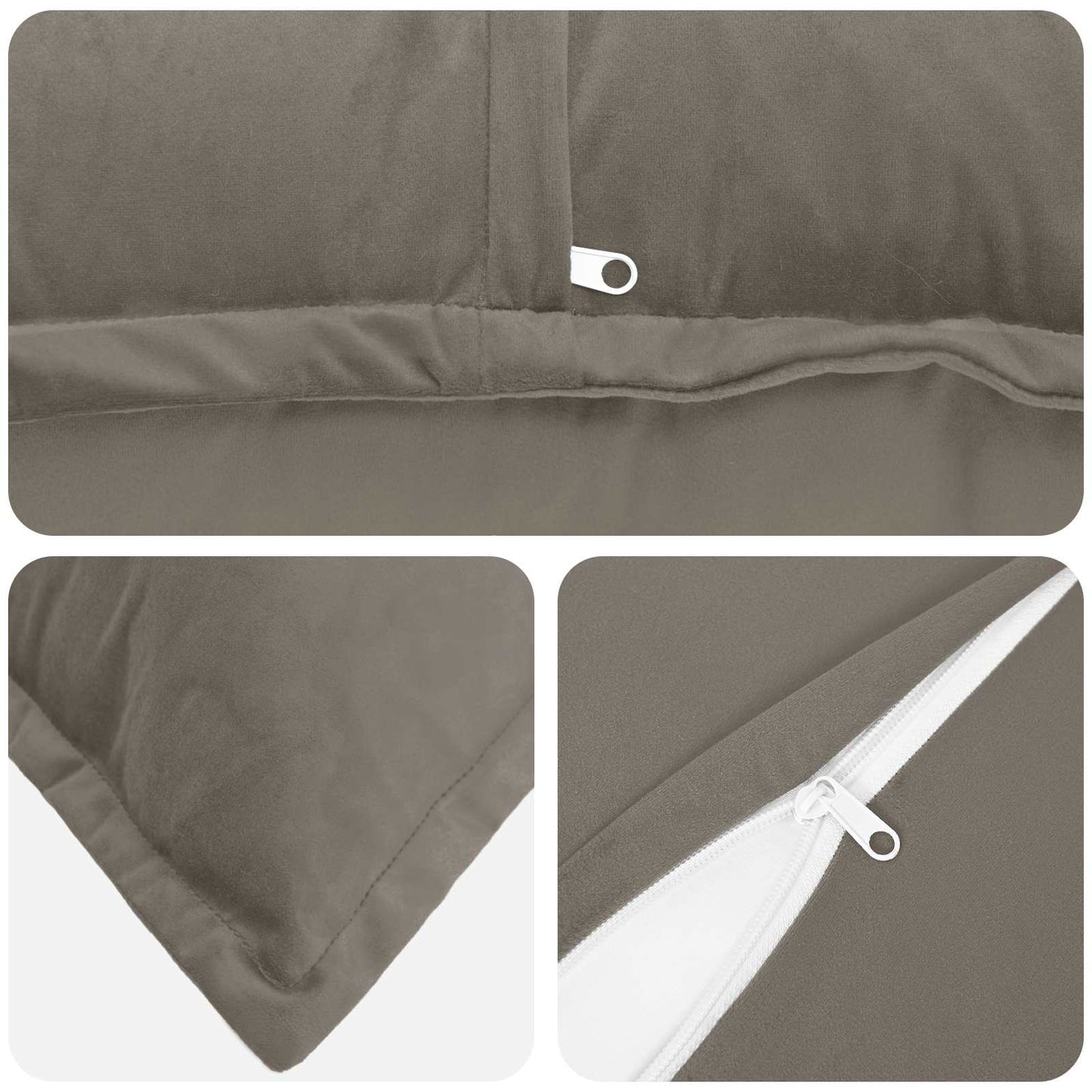 Cushion Cover 6 pcs HOUTEN Light Grey 70 x 70 cm Velvet