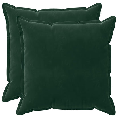 Cushion Cover 2 pcs HOUTEN Dark Green 70 x 70 cm Velvet