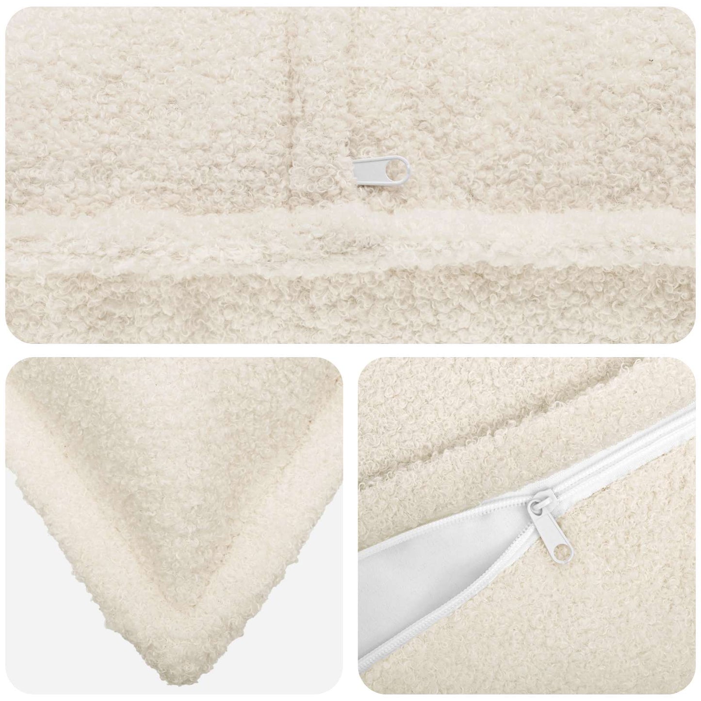 Cushion Cover 6 pcs HOUTEN Cream 70 x 70 cm Bouclé