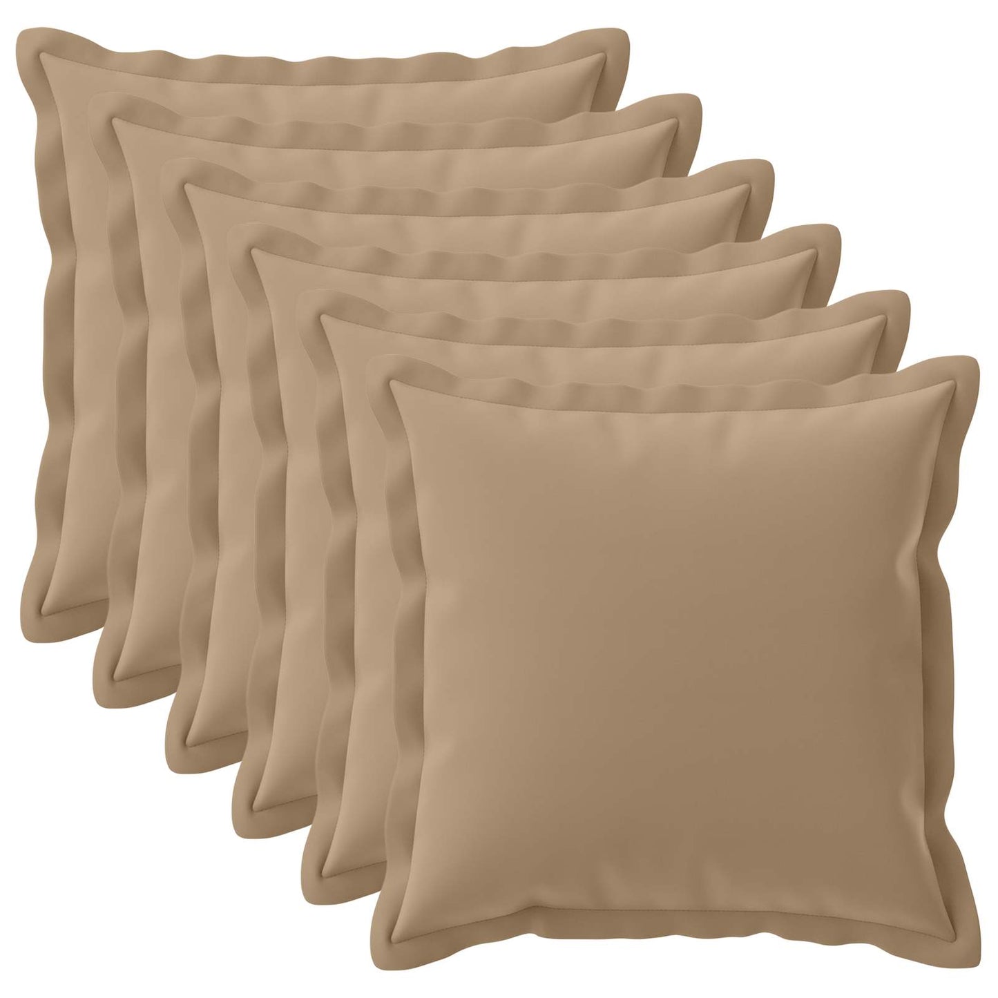 Cushion Cover 6 pcs HOUTEN Taupe 70 x 70 cm Polyester
