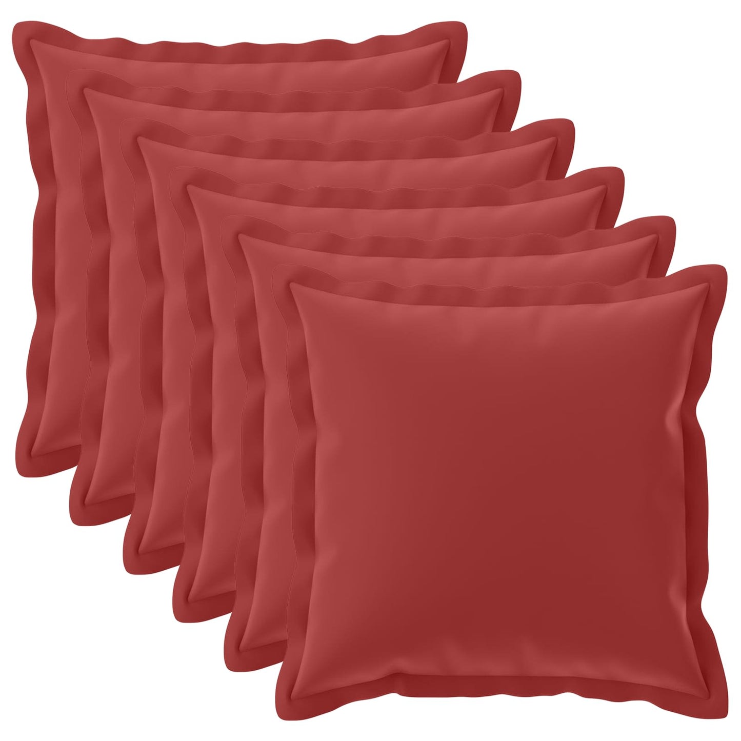 Cushion Cover 6 pcs HOUTEN Wine Red 70 x 70 cm Polyester