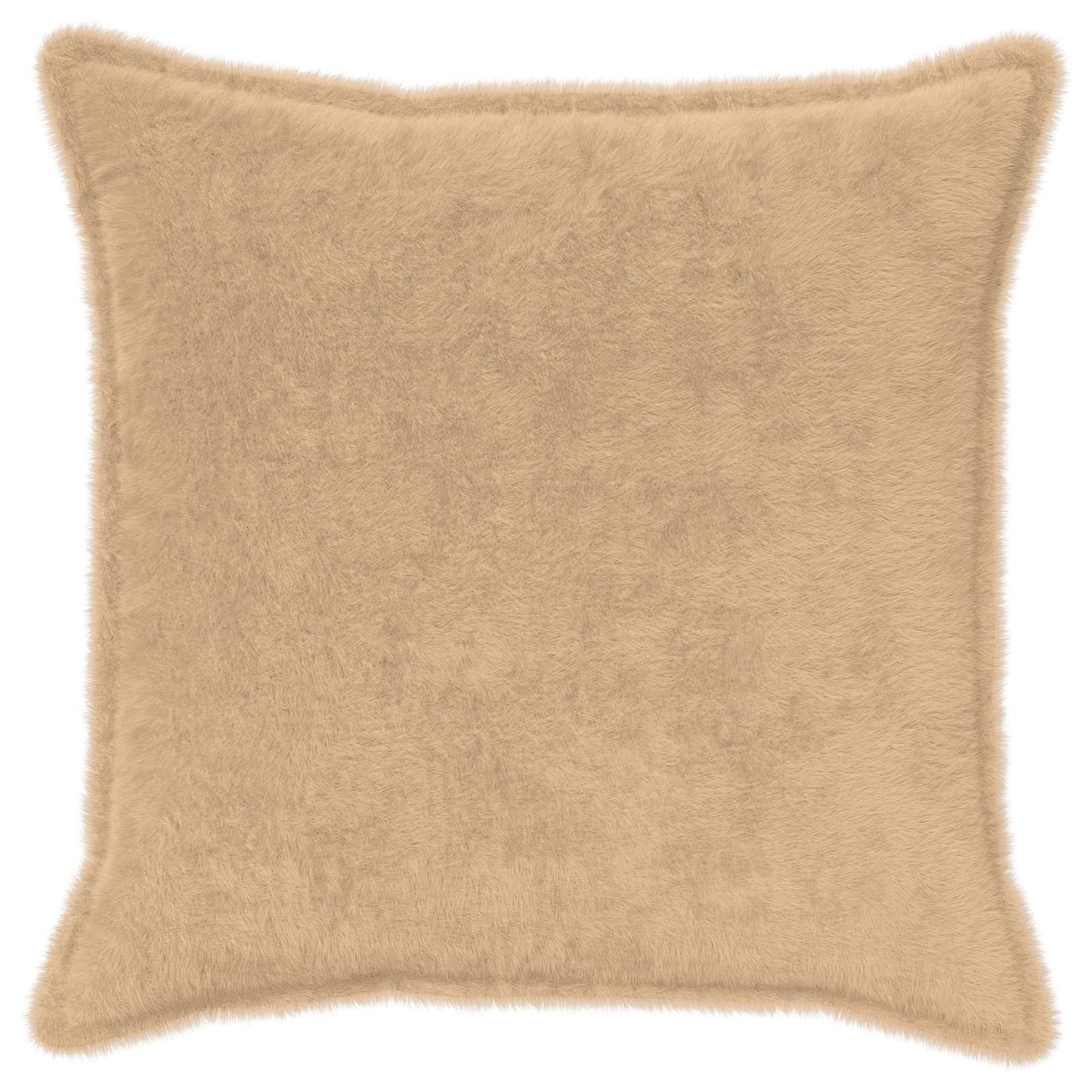 Cushion Cover 2 pcs HOUTEN Cream 70 x 70 cm Faux Rabbit Fur
