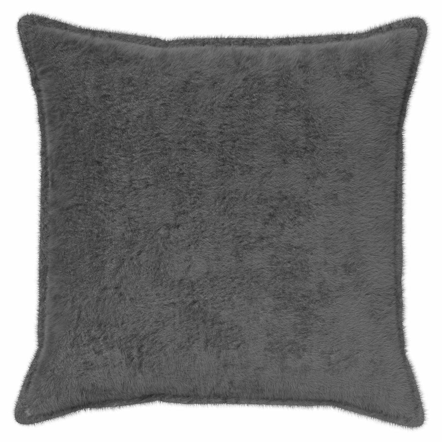 Cushion Cover 6 pcs HOUTEN Dark Grey 70 x 70 cm Faux Rabbit Fur