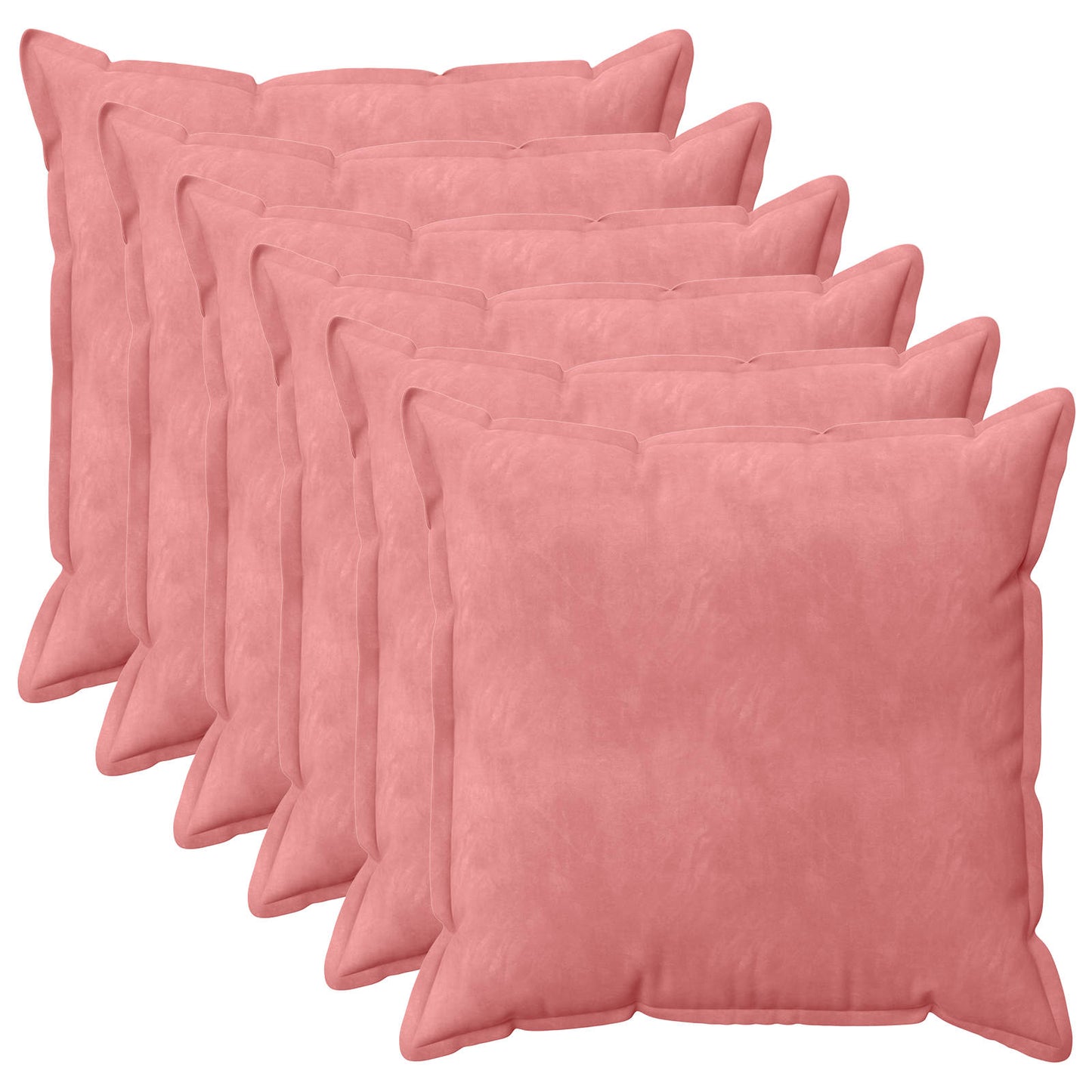 Cushion Cover 6 pcs HOUTEN Pink 80 x 80 cm Velvet