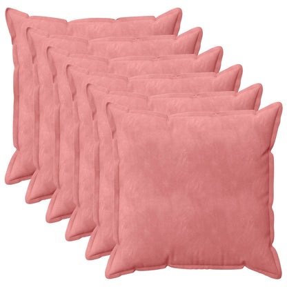 Cushion Cover 6 pcs HOUTEN Pink 80 x 80 cm Velvet