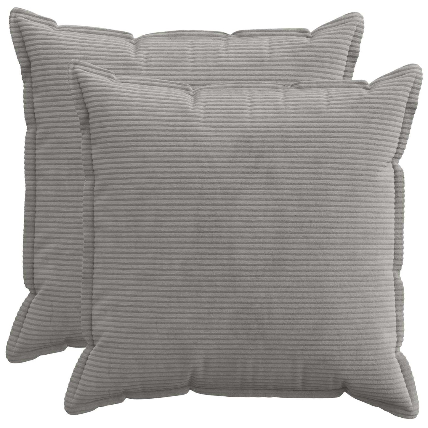 Cushion Cover 2 pcs HOUTEN Light Grey 80 x 80 cm Corduroy