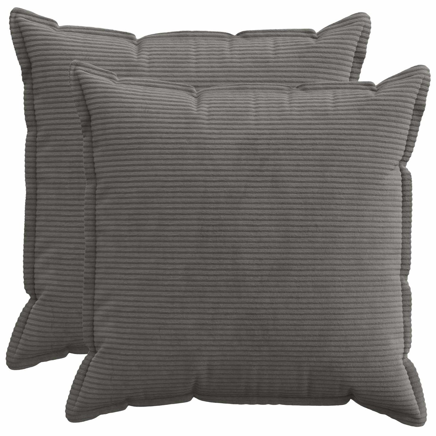 Cushion Cover 2 pcs HOUTEN Dark Grey 80 x 80 cm Corduroy