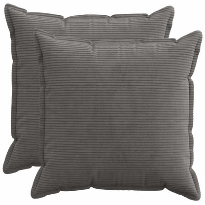 Cushion Cover 2 pcs HOUTEN Dark Grey 80 x 80 cm Corduroy