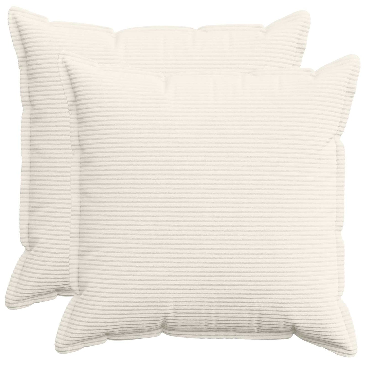 Cushion Cover 2 pcs HOUTEN Cream 80 x 80 cm Corduroy