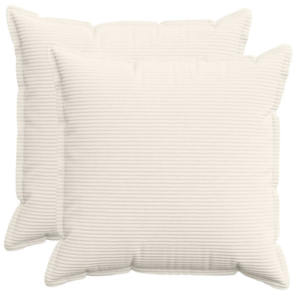 Cushion Cover 2 pcs HOUTEN Cream 80 x 80 cm Corduroy