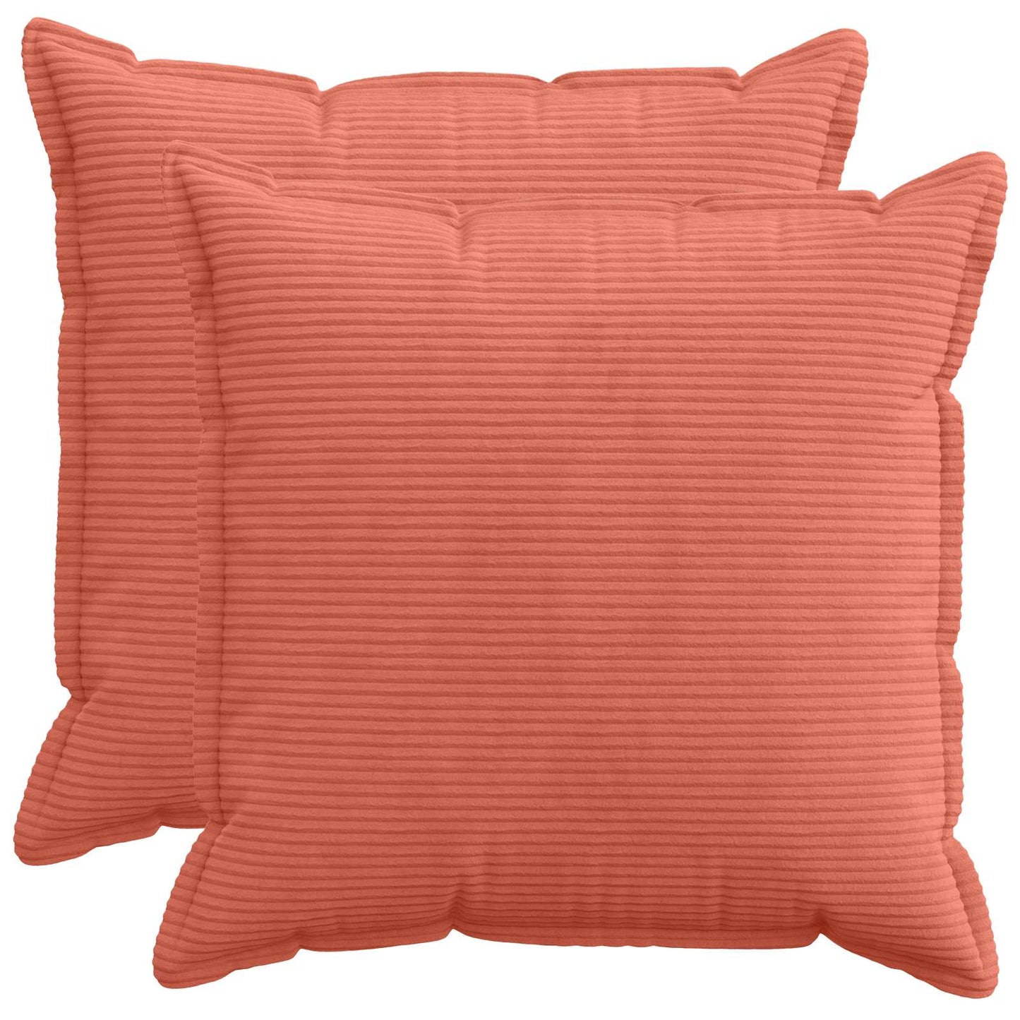 Cushion Cover 2 pcs HOUTEN Red Orange 80 x 80 cm Corduroy