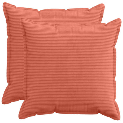 Cushion Cover 2 pcs HOUTEN Red Orange 80 x 80 cm Corduroy