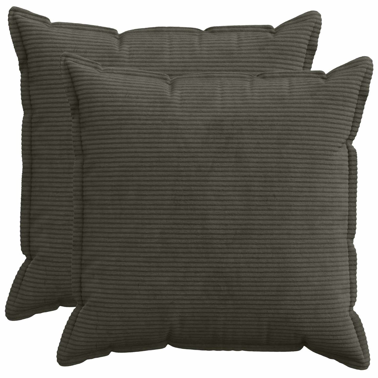 Cushion Cover 2 pcs HOUTEN Anthracite 80 x 80 cm Corduroy
