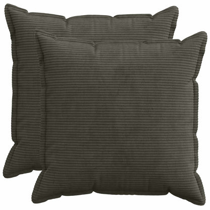 Cushion Cover 2 pcs HOUTEN Anthracite 80 x 80 cm Corduroy