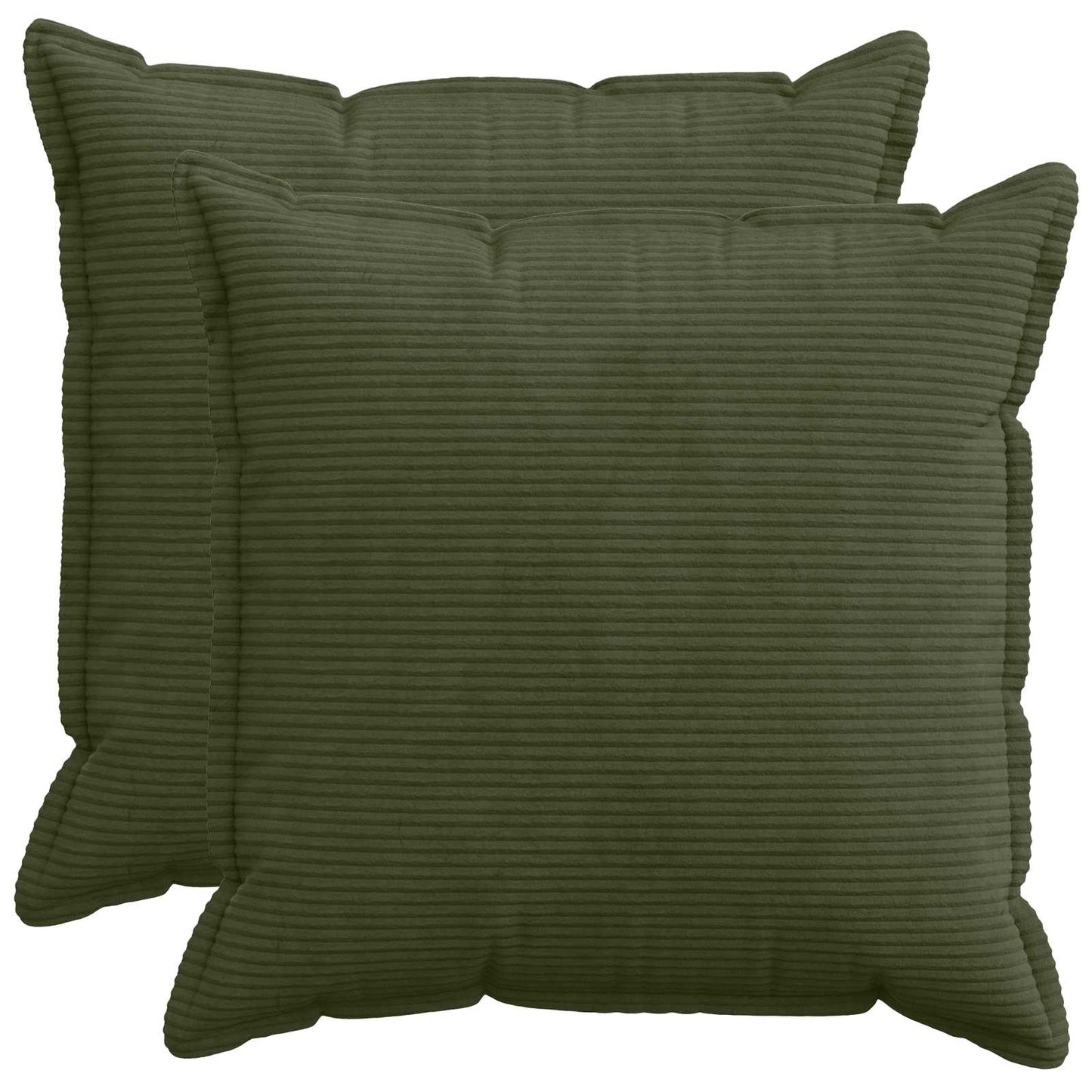 Cushion Cover 2 pcs HOUTEN Green 80 x 80 cm Corduroy