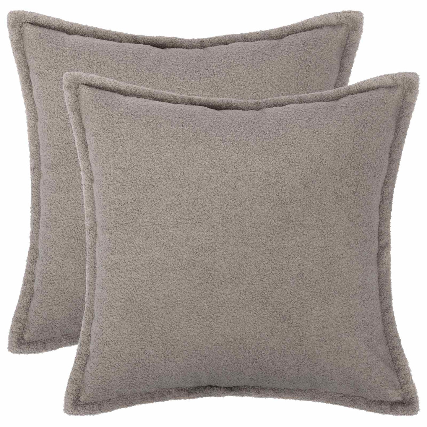 Cushion Cover 2 pcs HOUTEN Light Grey 80 x 80 cm Bouclé