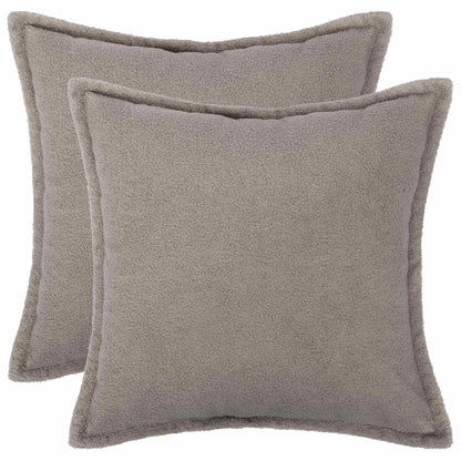 Cushion Cover 2 pcs HOUTEN Light Grey 80 x 80 cm Bouclé