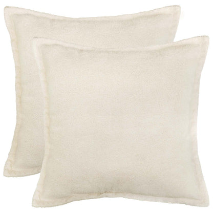 Cushion Cover 2 pcs HOUTEN Cream 80 x 80 cm Bouclé