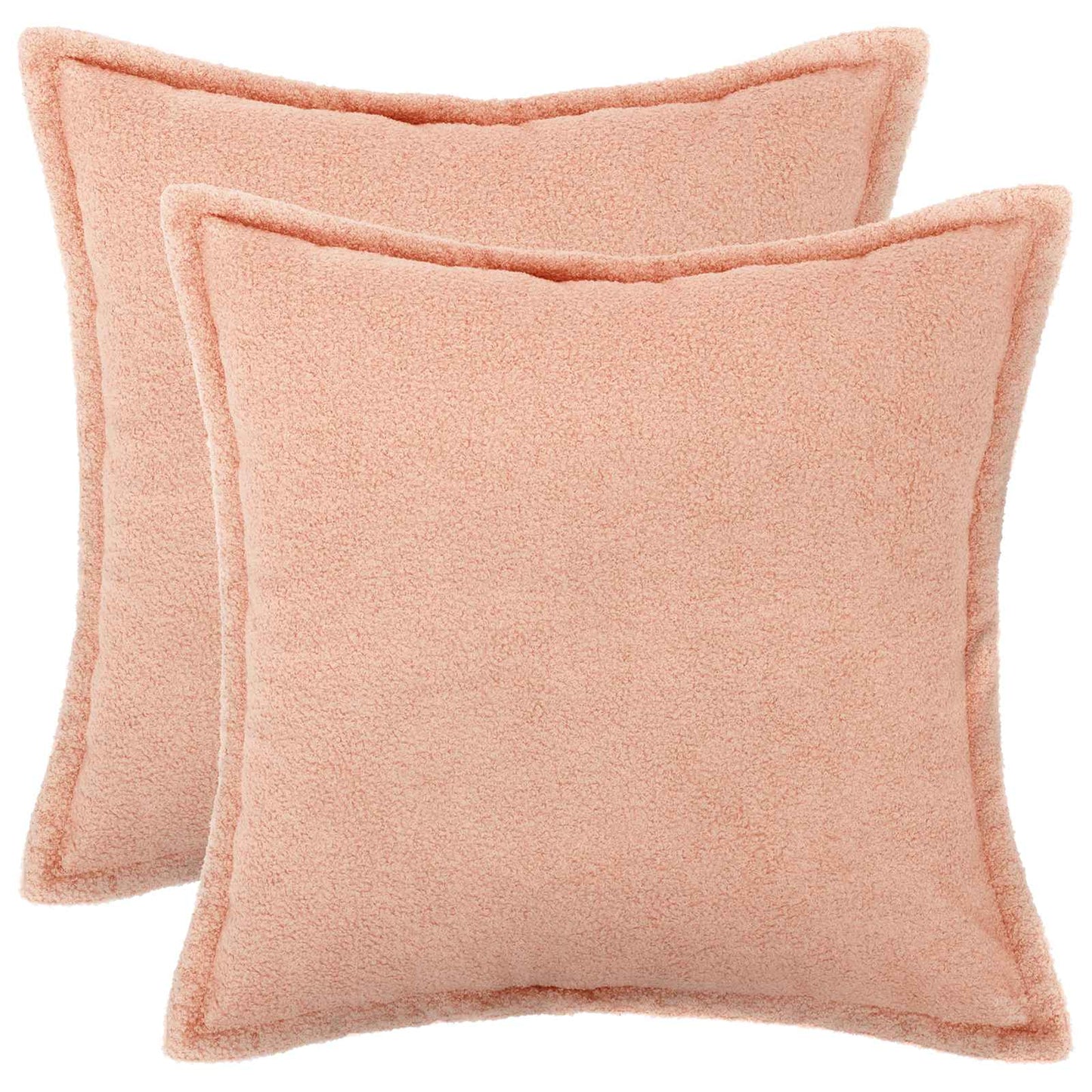 Cushion Cover 2 pcs HOUTEN Pink 80 x 80 cm Bouclé