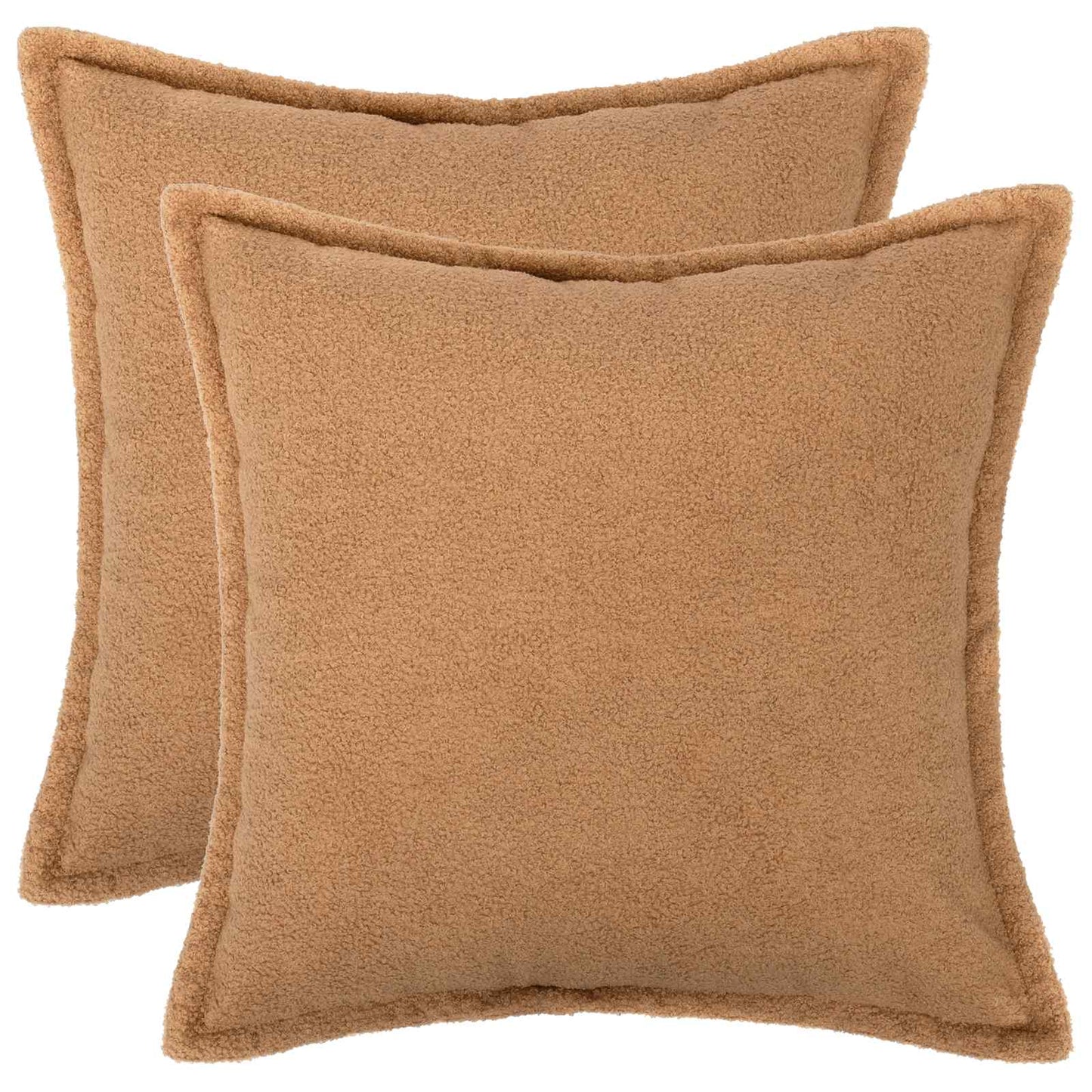 Cushion Cover 2 pcs HOUTEN Beige 80 x 80 cm Bouclé