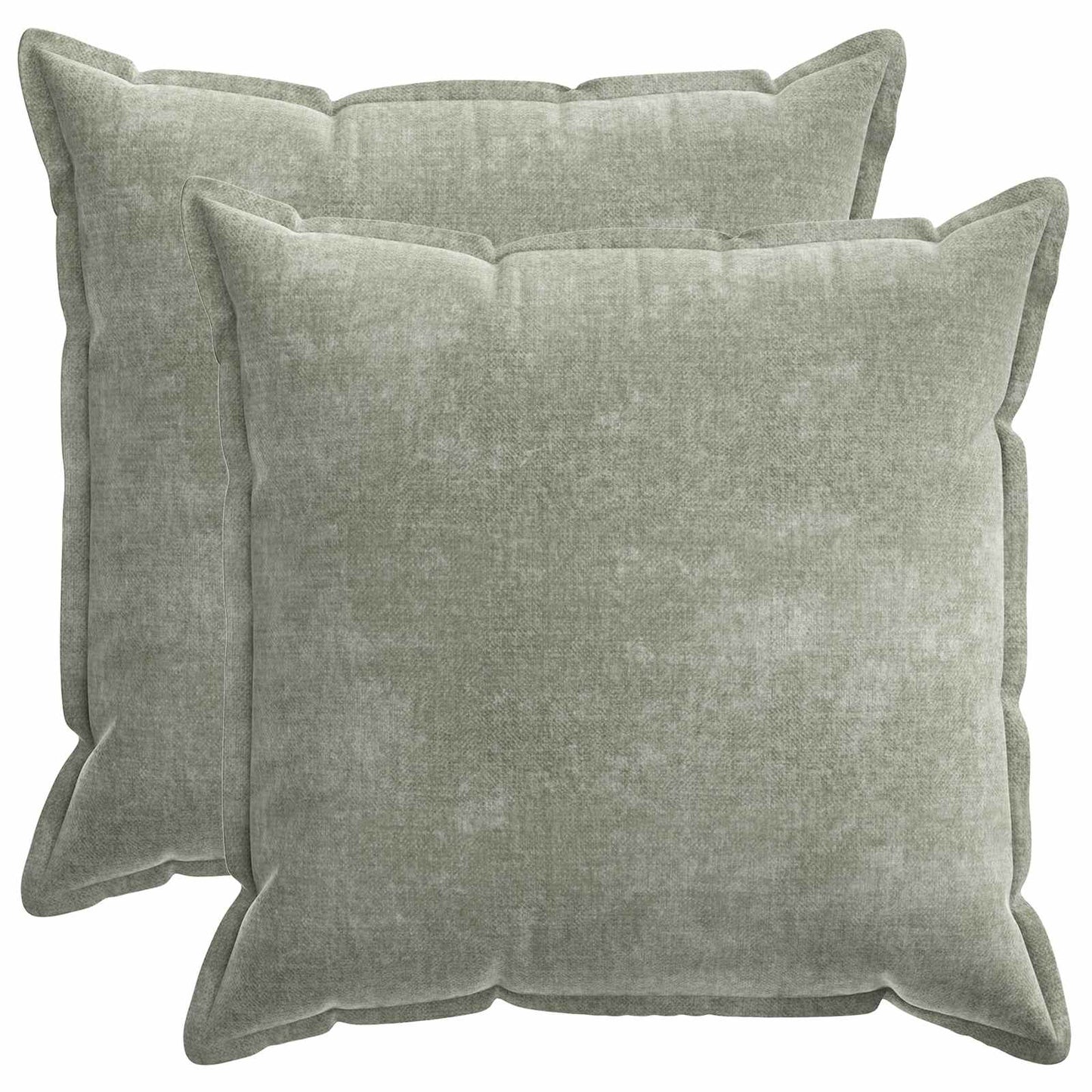 Cushion Cover 2 pcs HOUTEN Green 80 x 80 cm Chenille Fabric
