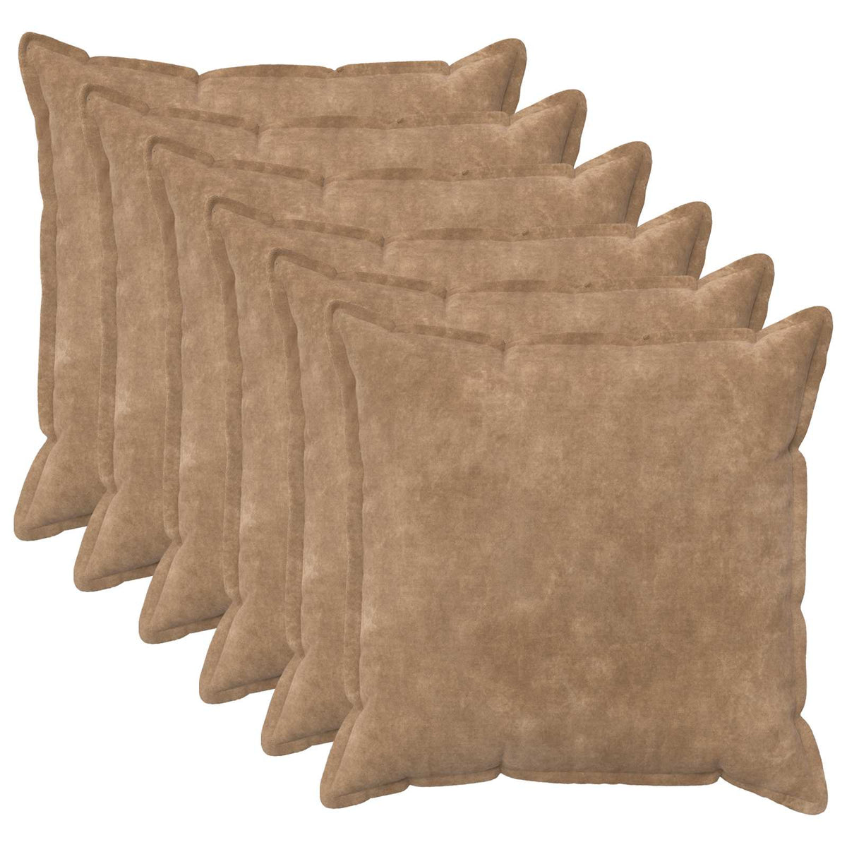 Cushion Cover 6 pcs HOUTEN Taupe 80 x 80 cm Microfiber Fleece