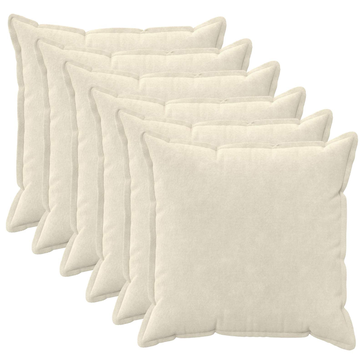 Cushion Cover 6 pcs HOUTEN Cream 80 x 80 cm Microfiber Fleece