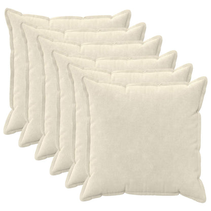 Cushion Cover 6 pcs HOUTEN Cream 80 x 80 cm Microfiber Fleece