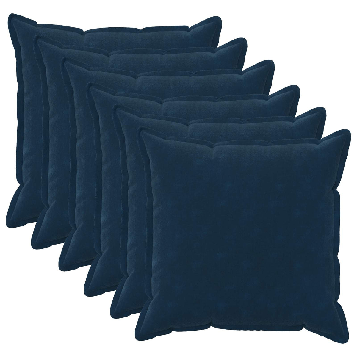 Cushion Cover 6 pcs HOUTEN Blue 80 x 80 cm Microfiber Fleece