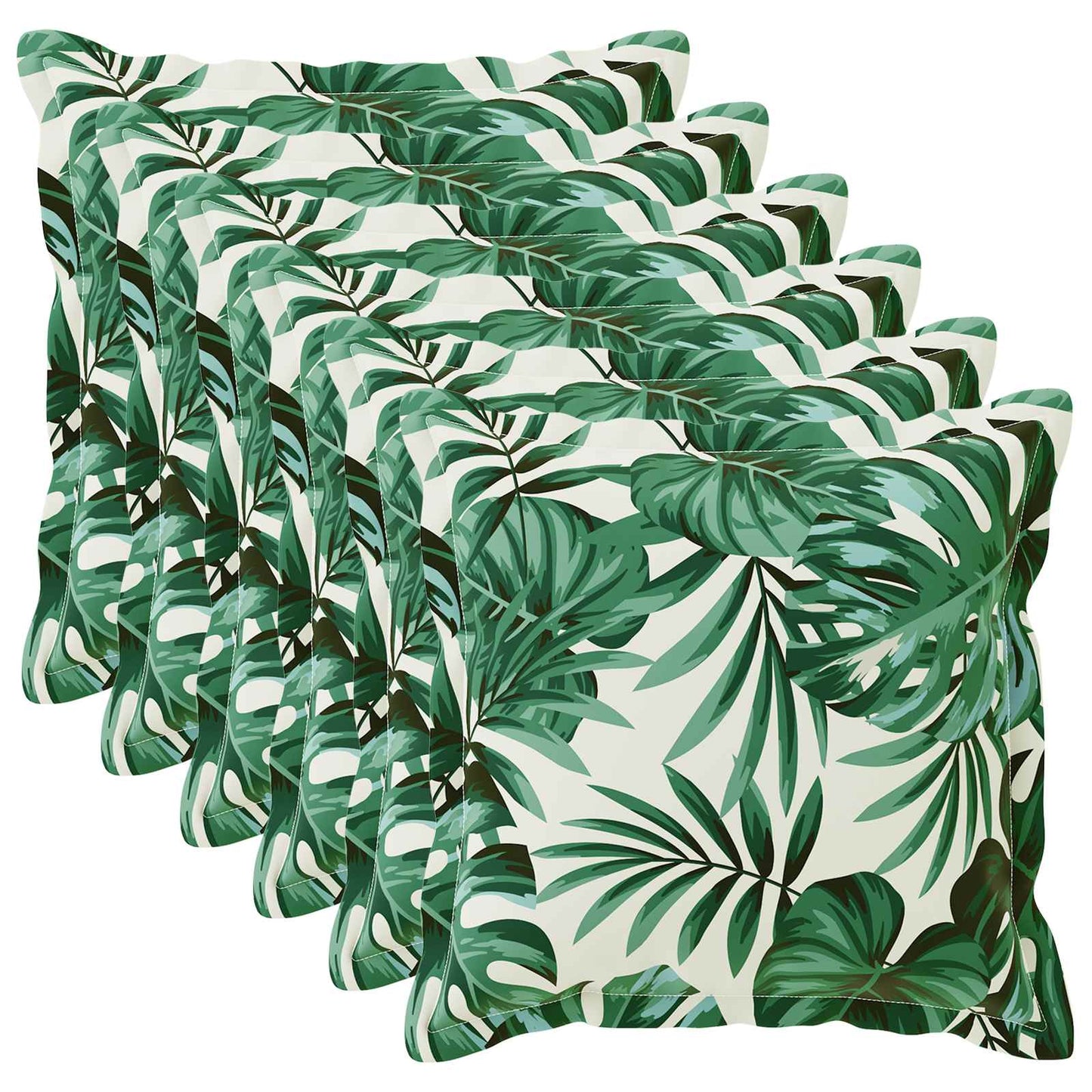 Cushion Cover 6 pcs HOUTEN Leaf Pattern 80 x 80 cm Polyester