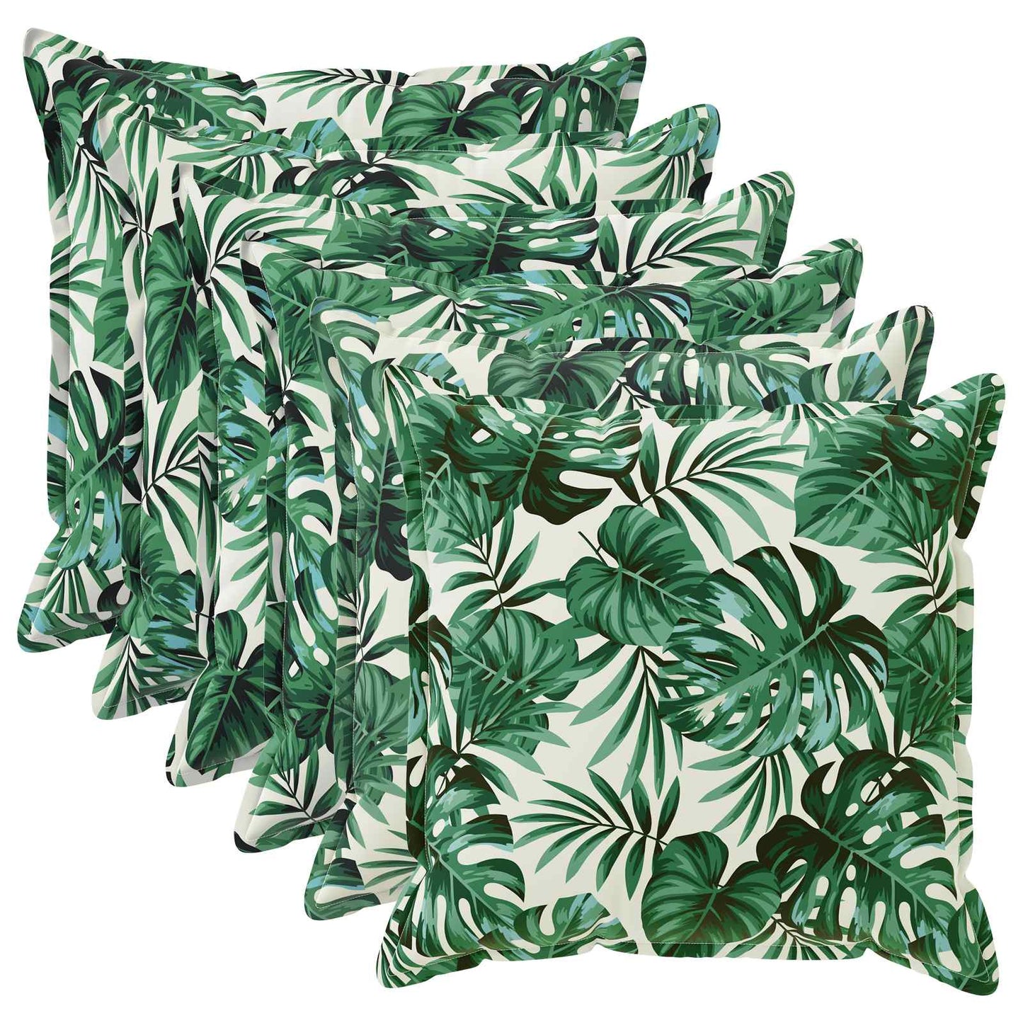 Cushion Cover 6 pcs HOUTEN Leaf Pattern 80 x 80 cm Polyester