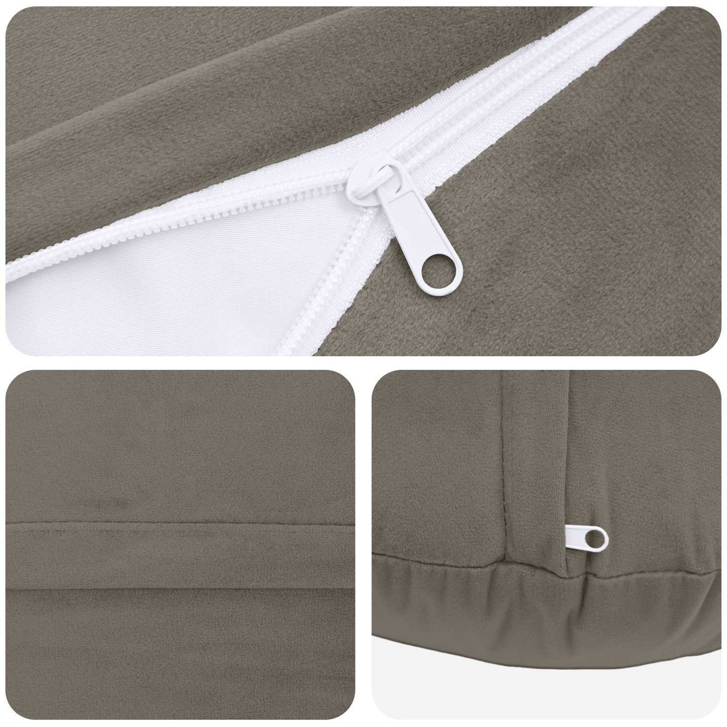 Cushion Cover 6 pcs HEERLEN Light Grey Ø 30 cm Velvet