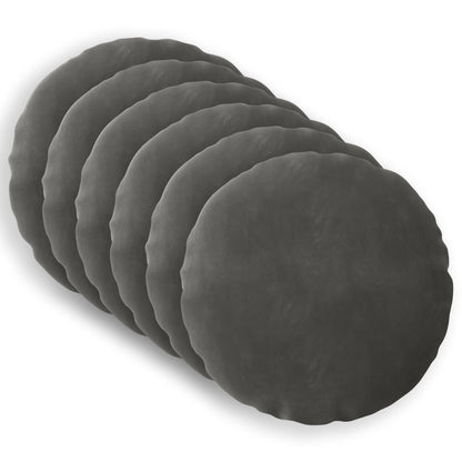 Cushion Cover 6 pcs HEERLEN Dark Grey Ø 30 cm Velvet