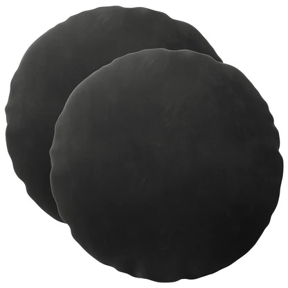 Cushion Cover 2 pcs HEERLEN Black Ø 30 cm Velvet
