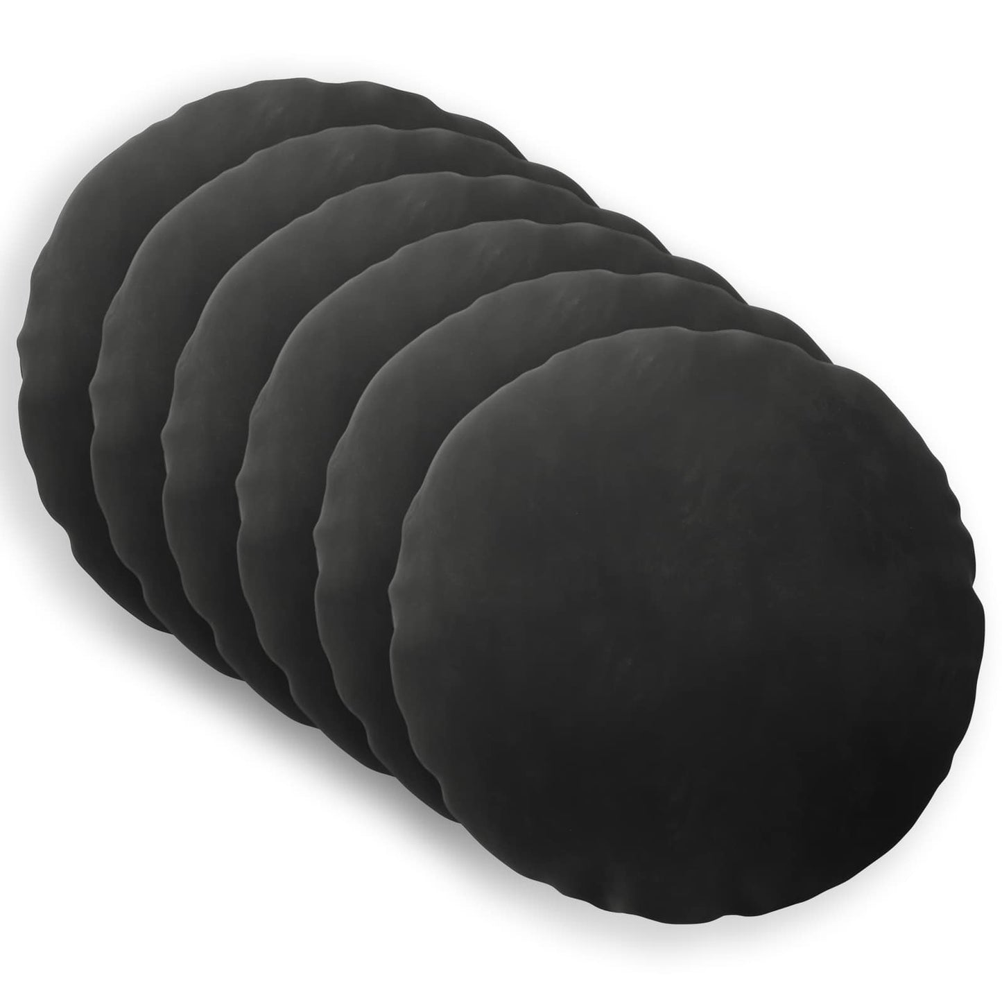 Cushion Cover 6 pcs HEERLEN Black Ø 30 cm Velvet